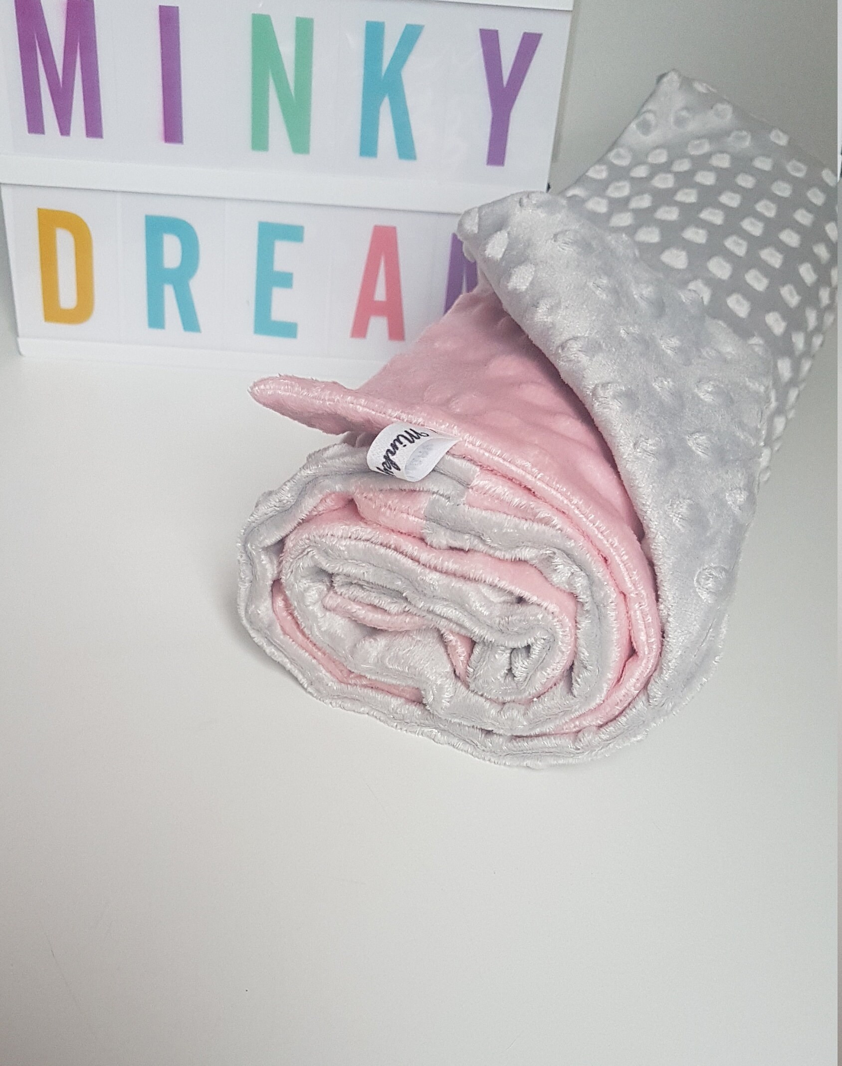 Couverture Bébé Rose/Gris