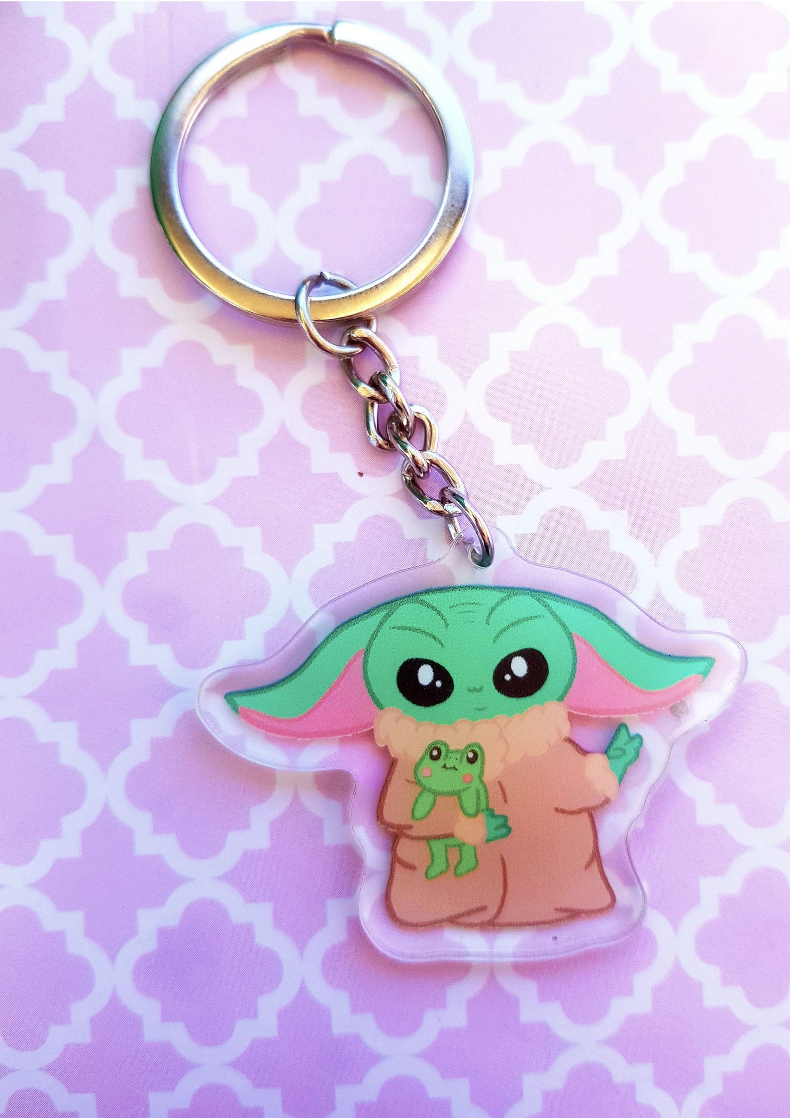 Baby Yoda Acrylic Key Chain / Grogu charm keychain / Etsy