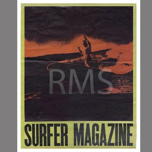 OOAK 18 x 24, 1964 Poster du magazine Surfer montrant le gagnant du tout premier sondage annuel des surfeurs dans un magazine - Phil Edwards - 60e anniversaire