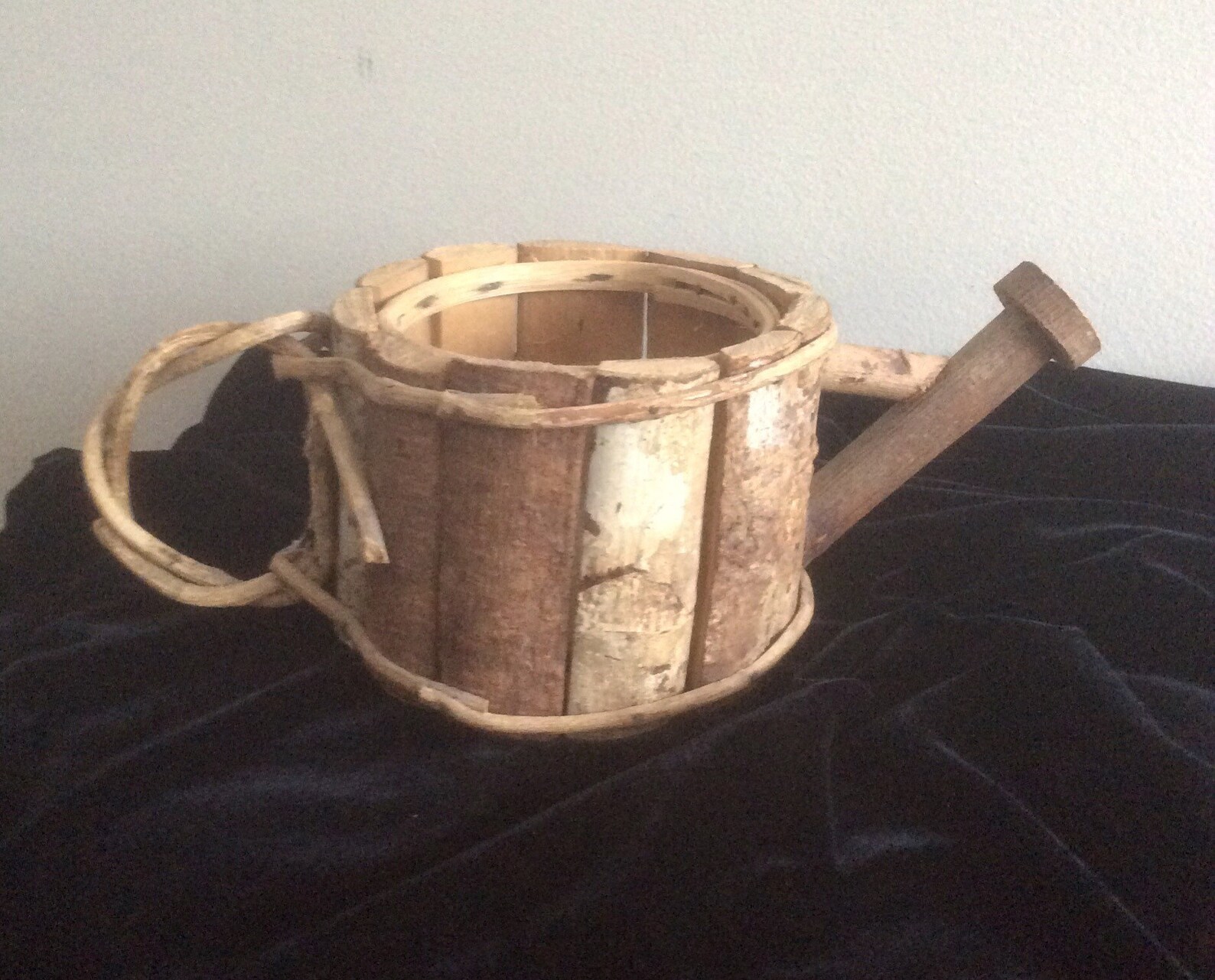 Rustic Wood Watering Can Planter Decor Etsy