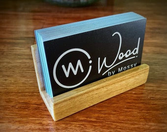 Business Card Holder - Office Card Display - Sustainable made from reclaimed Wood