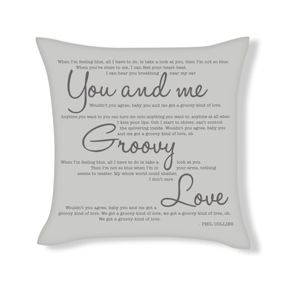 You And Me Groovy Kind Of Love Song Lyrics Cushion Cover Etsy
