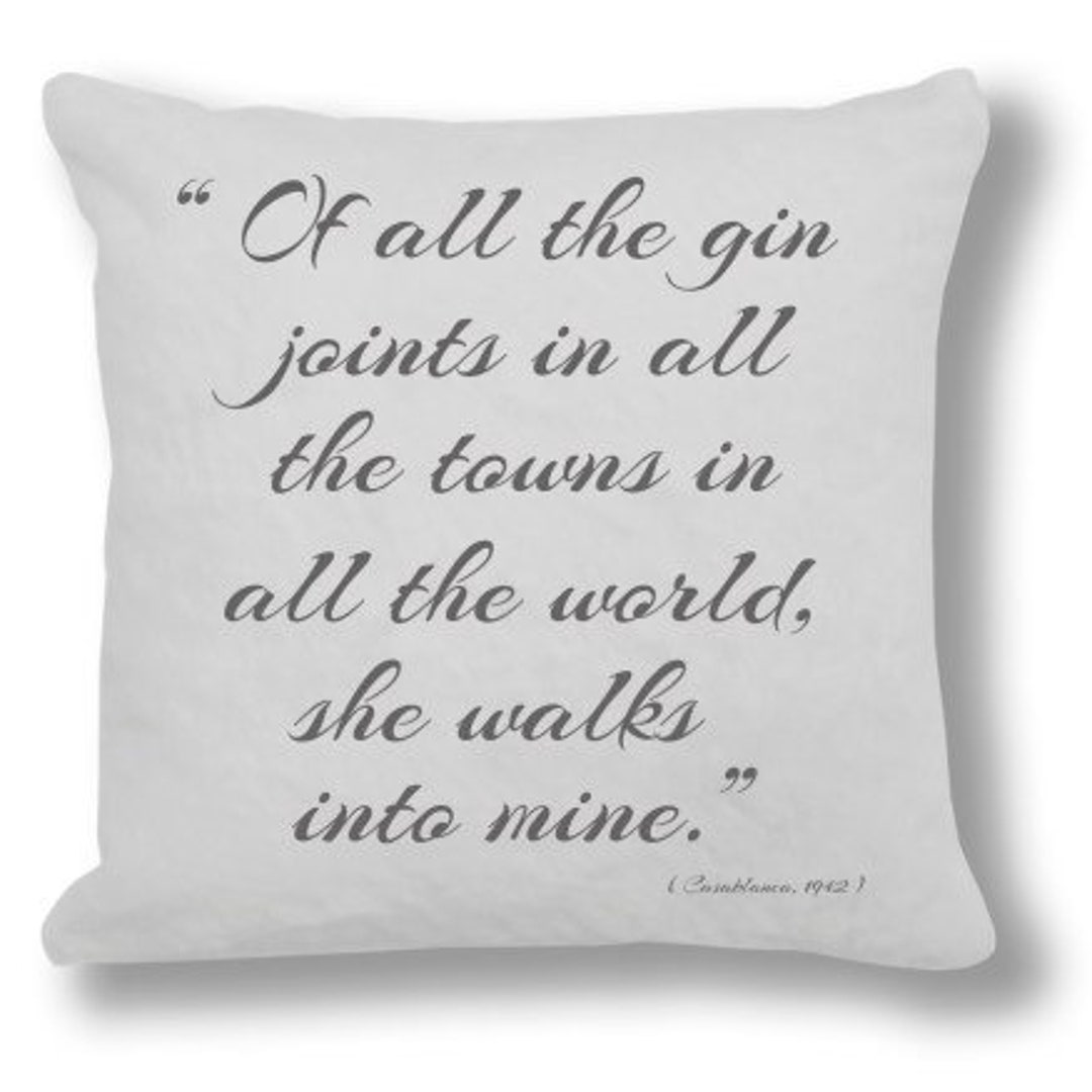 Casablanca 1942 Movie Quote Movie Quote Cushion Cover Movie Etsy