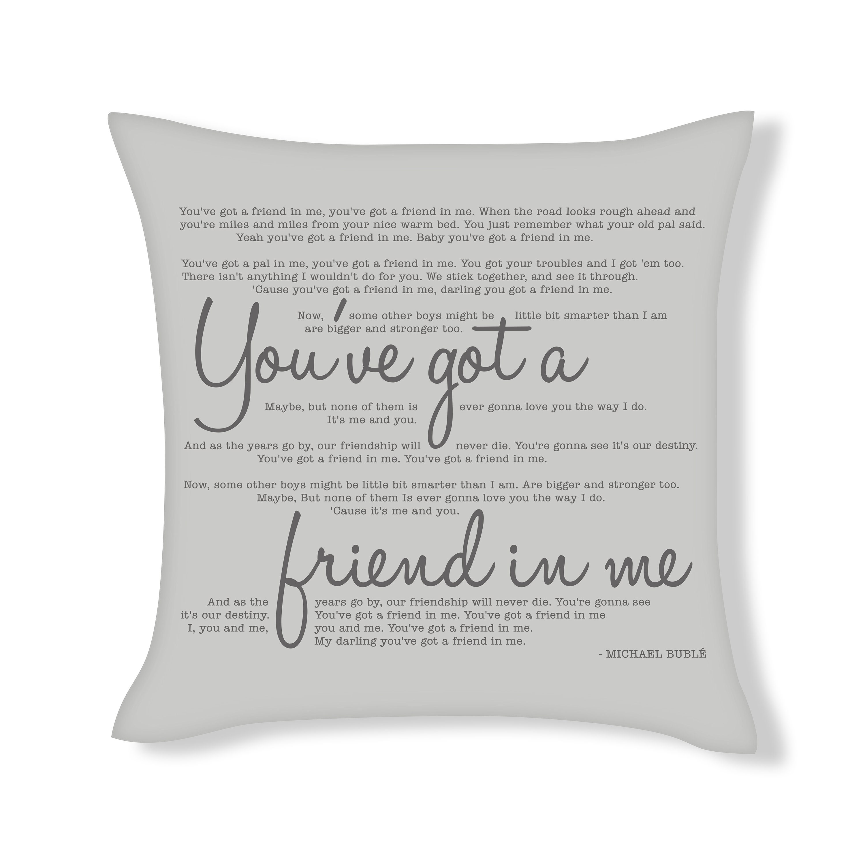 Youve Got A Friend In Me Song Lyrics Cushion Cover Etsy Youve Got A Friend In Me Song Lyrics Cushion Cover Etsy