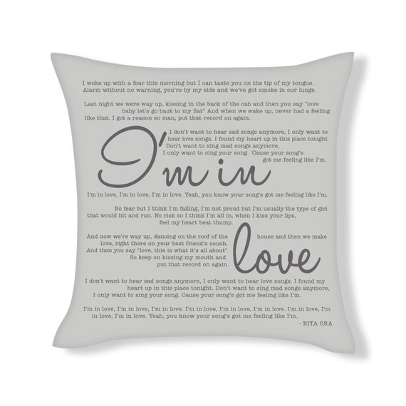 Im In Love Song Lyrics Cushion Cover Ufcu050 Etsy etsy