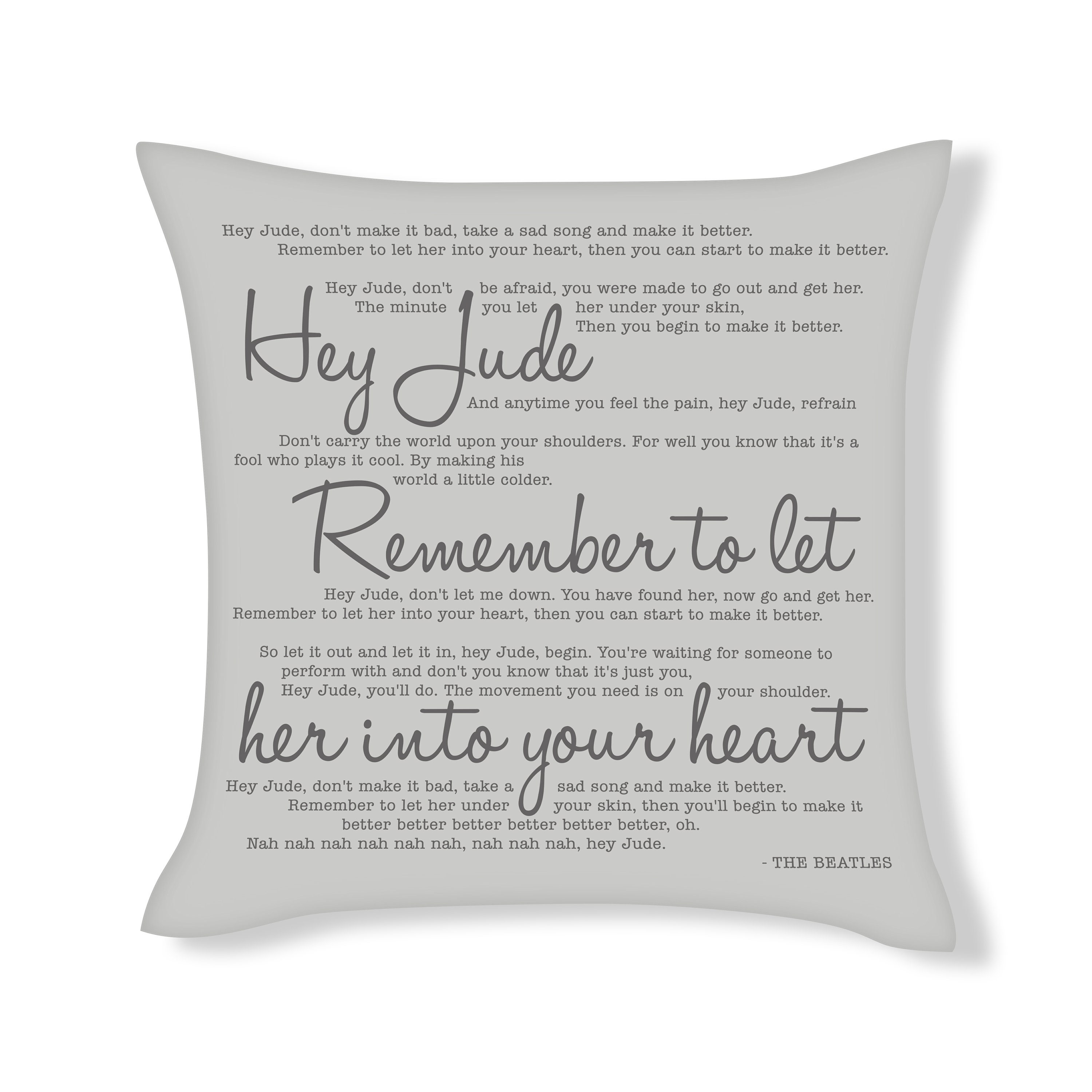 Hey Jude Song Lyrics Cushion Cover Ufcu028 Etsy Uk