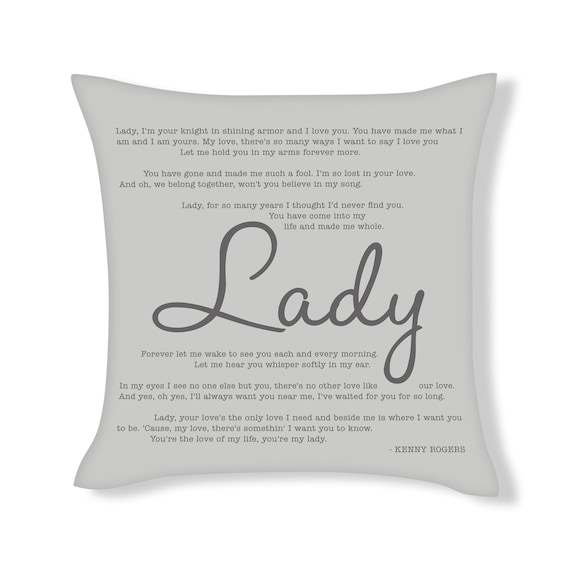 Lady Song Lyrics Cushion Cover Ufcu040 Etsy