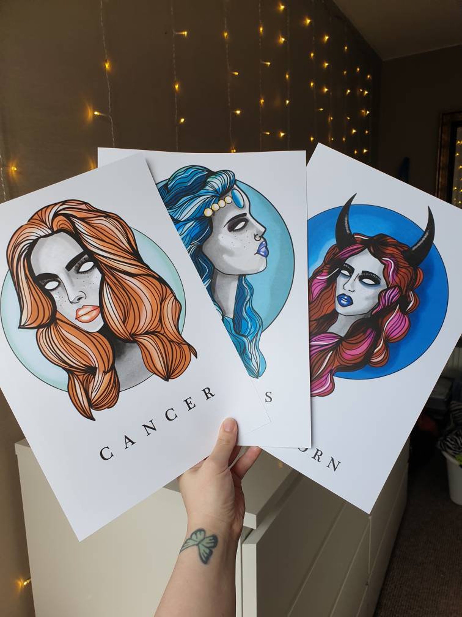 Zodiac cancer Print Gothic Home Decor Astrology Gift Etsy