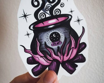 Witchy Pink Cauldron Sticker