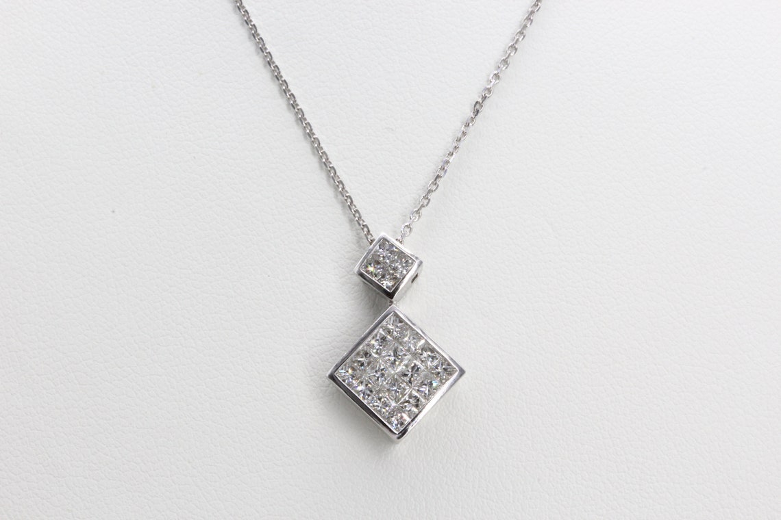 Diamond Rhombus Necklace Etsy