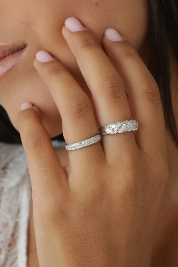 Wedding Ring Set with Diamonds Etsy