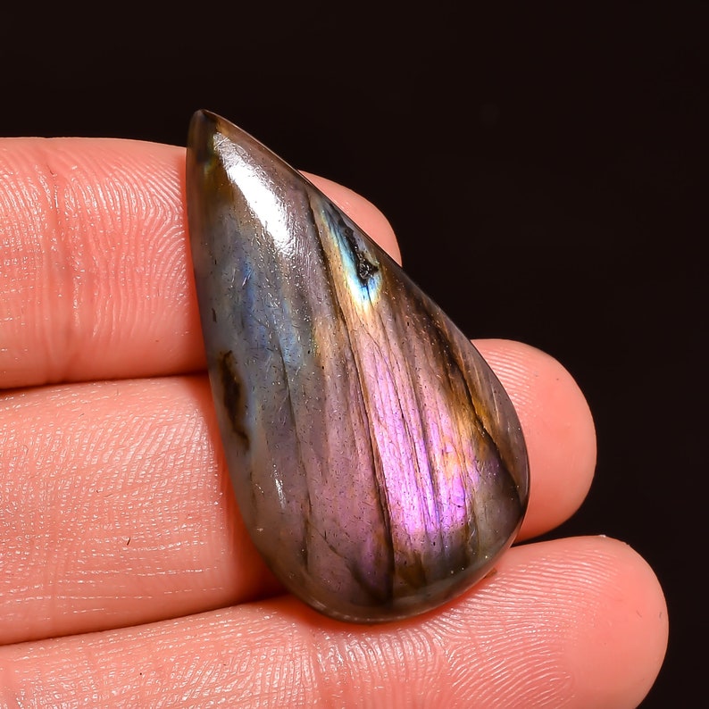 35X19X6 mm M-1075 Supreme Top Grade Quality 100/% Natural Purple Labradorite Pear Shape Cabochon Loose Gemstone For Making Jewelry 31.6 Ct