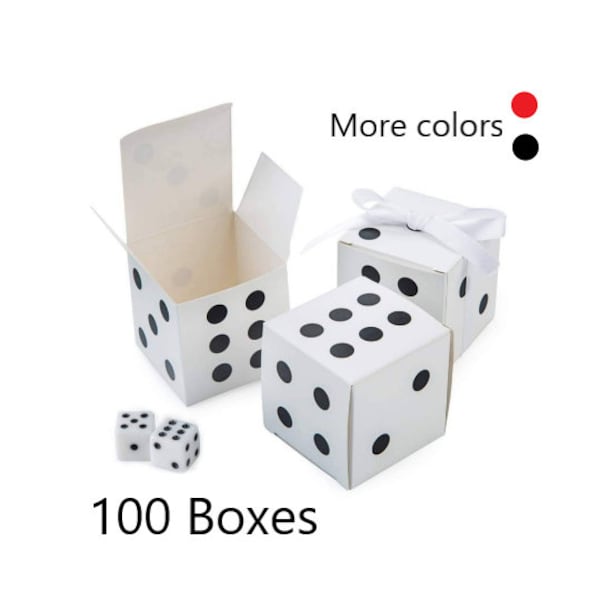 100 Dice Candy Boxes Las Vegas Wedding Favors Casino Guest Gifts Bachelor Souvenirs Lucky Dice Playing Cards Birthday Decor Treat Containers