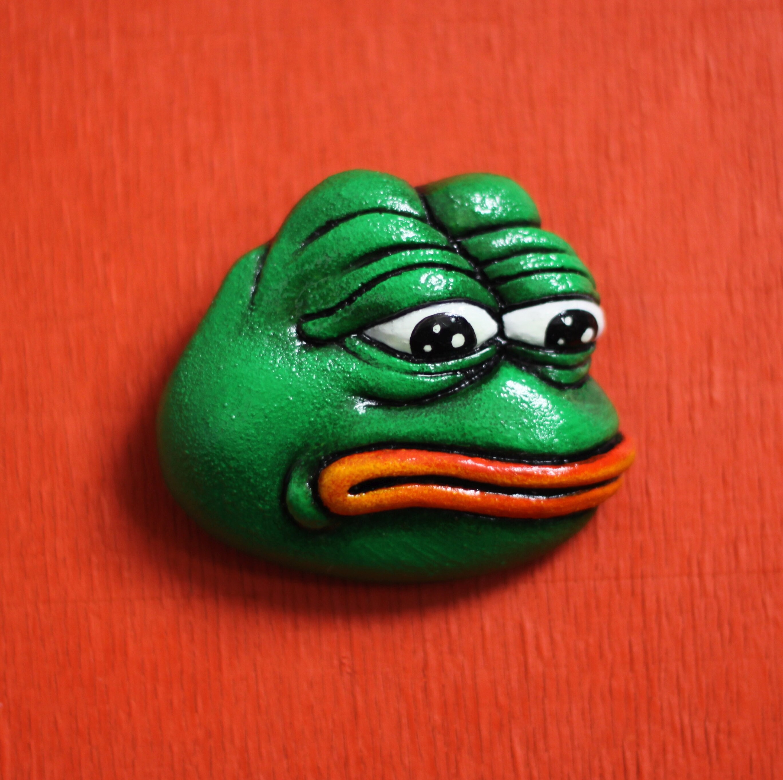 Pepe The Frog Pin Or Magnet Pepe Meme Jewelry Hand Sculpted Etsy