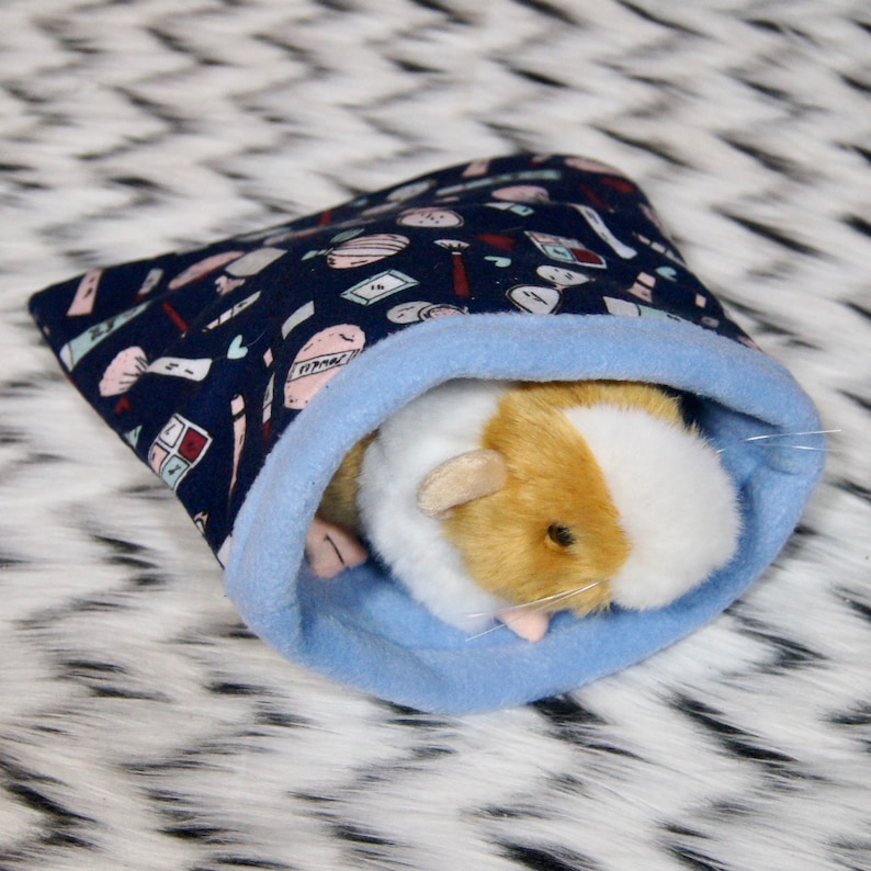 Fleece Snuggle Sack for Small Animals Pet Bed Guinea Pig Bed Hedgehog Bed Pet Accessories Makeup Print Small Animal Bed