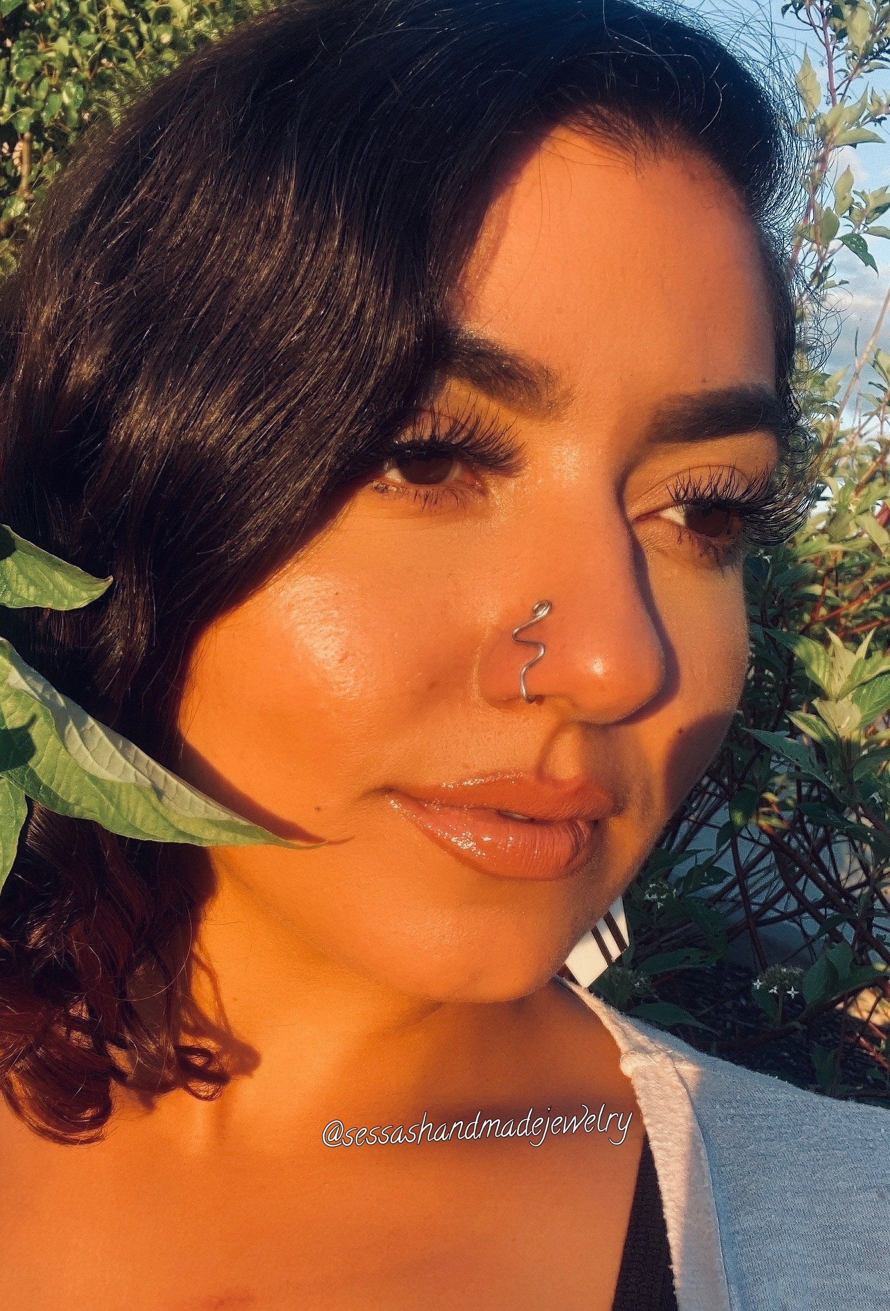 Empress collection Goddess in Silver Removable nose cuff. Copper brass wire