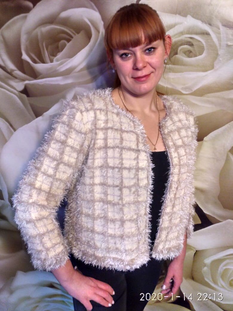 fluffy checkered jacket