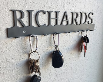 Personalized Key Rack, Wall Hooks, Personalized, modern, traditional key holder with matching screws- FREE SHIPPING