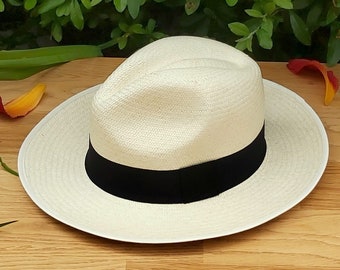 Genuine Ecuadorian White Panama Hat ~Handwoven Toquilla Palm Hat ~ in Extra Small Sizes, 51cm, 52cm, 53cm, 54cm