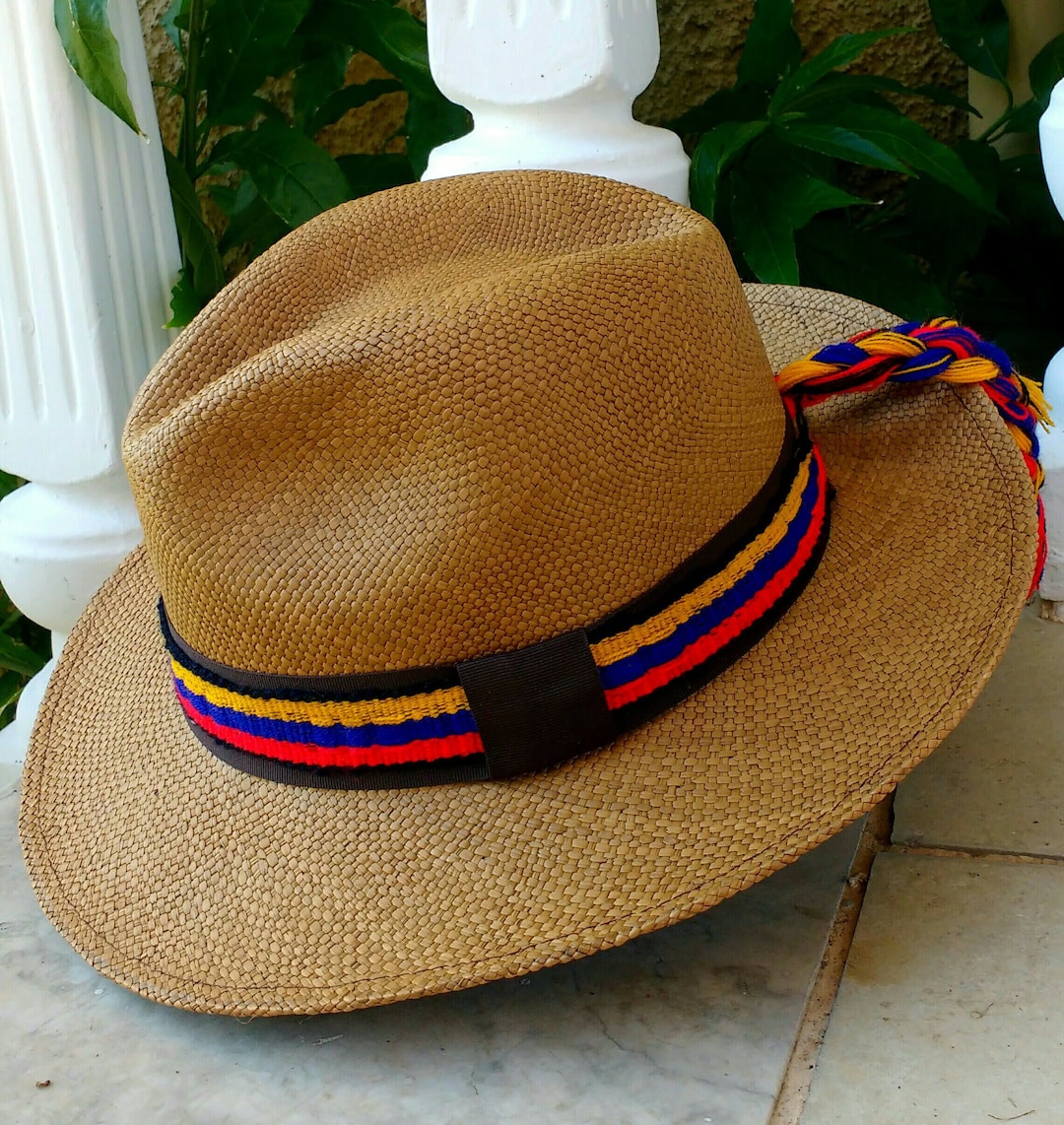 Genuine Ecuadorian Panama Hat Coffee Brown Coloured With Removable Band ...