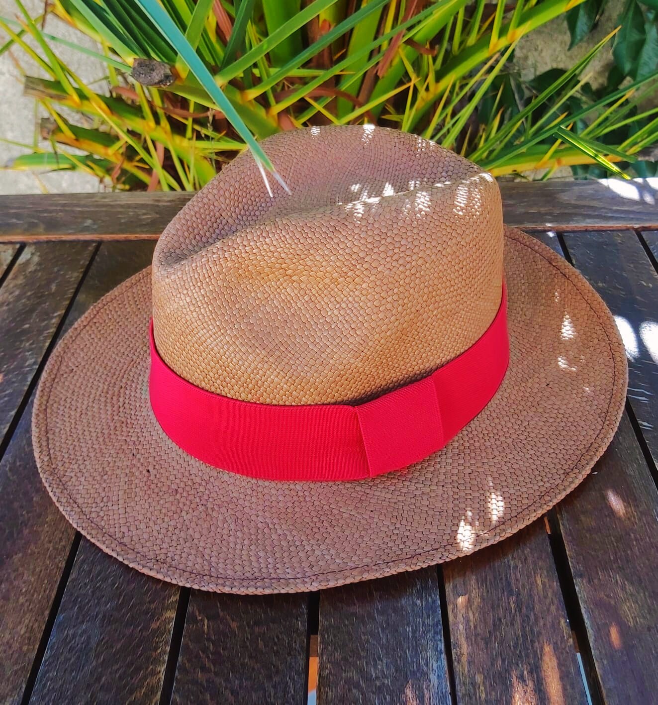 8534 Hatbands For Panama Hat Ribbon Hatband Cowboy Hats Red Hat Band | Horsehair 3 Strand w/ Buckle Black/Red – The Cow Lot main image 3