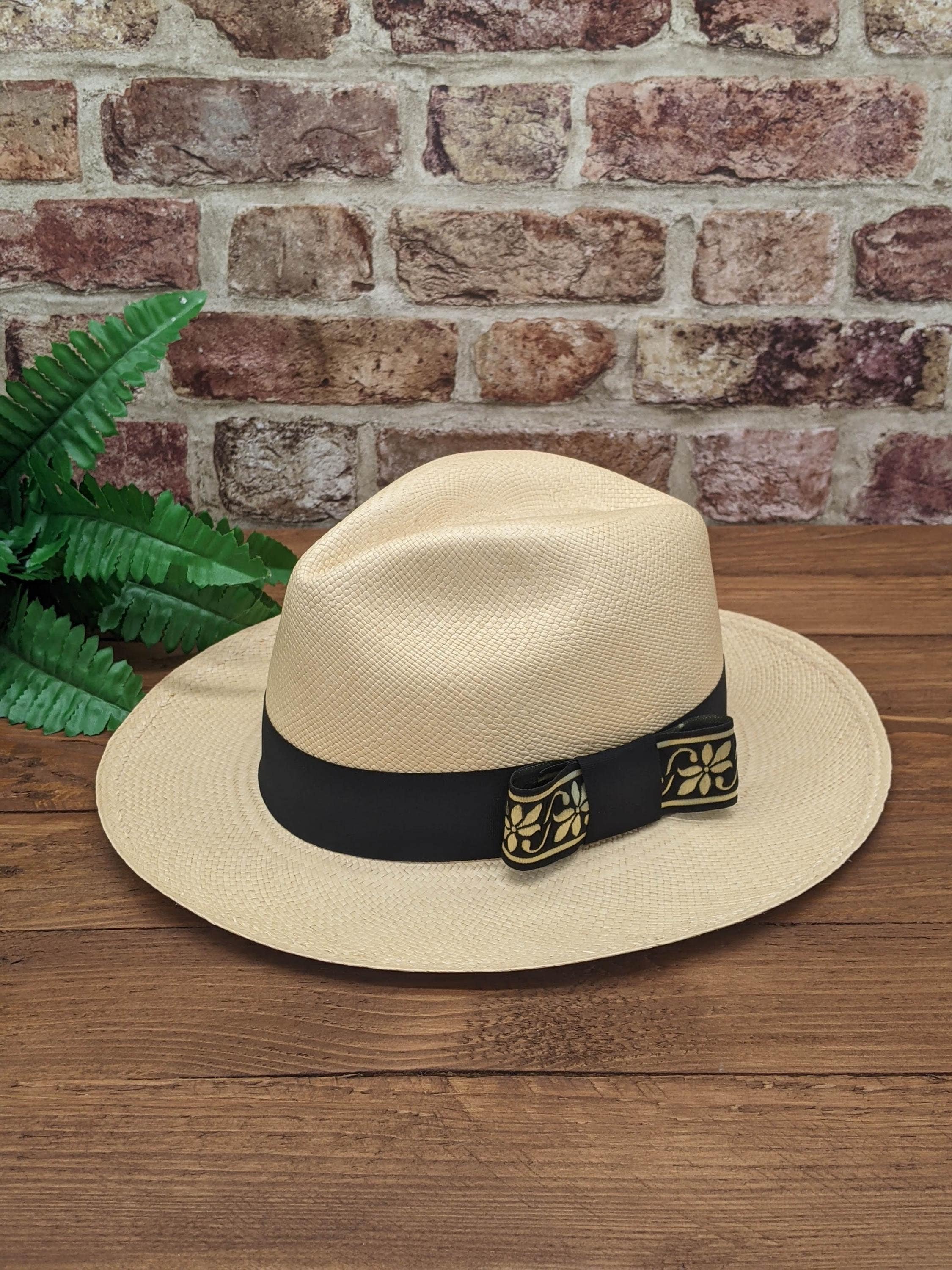 Gold & Black Floral Hat Bow - to Be Tucked Into Band - for Panama ...