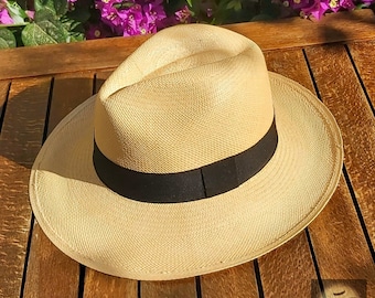 Genuine Ecuadorian Natural Panama Hat  Handwoven in Ecuador Toquilla Palm Hat Fedora Hat Cuenca Style Ecuador Authentic