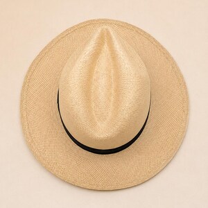 Genuine Natural Panama Hat with Long Feather - Handwoven Ecuador Toquilla Hat, Travel Sun Hat, Summer Hat, Men’s Women’s Fedora Hat image 7