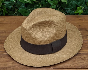 Genuine Ecuadorian Brown Panama Hat With Handmade Removable