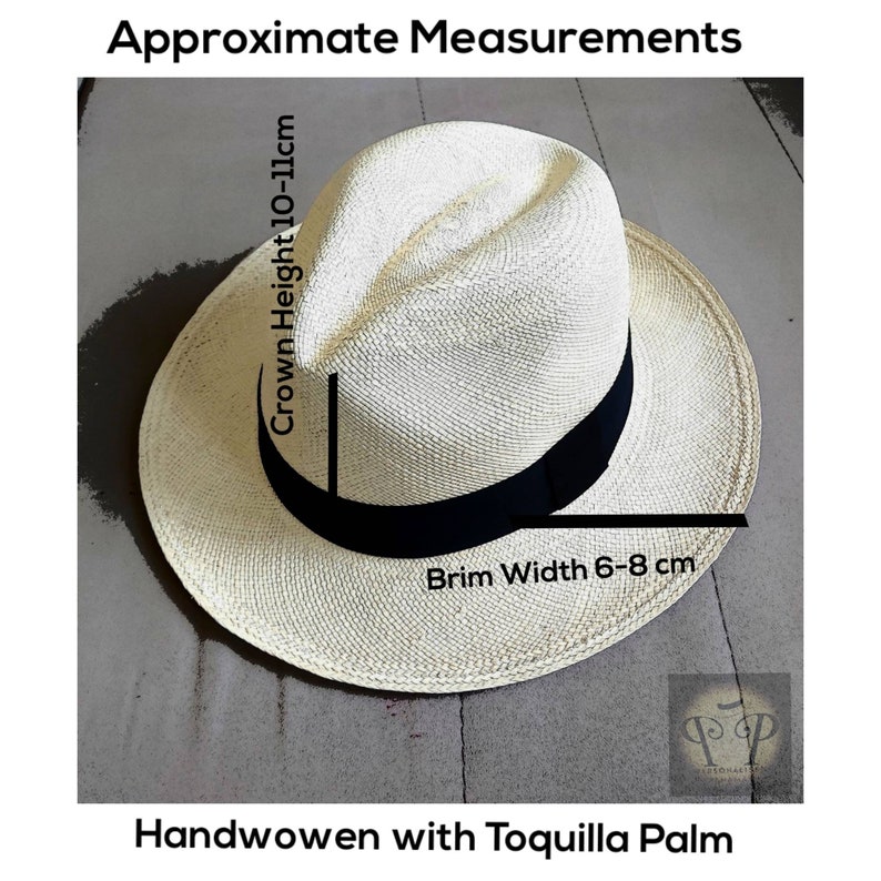 Genuine Ecuadorian Natural Panama Hat Handwoven in Ecuador Toquilla Palm Hat Fedora Hat Cuenca Style Ecuador Authentic image 6