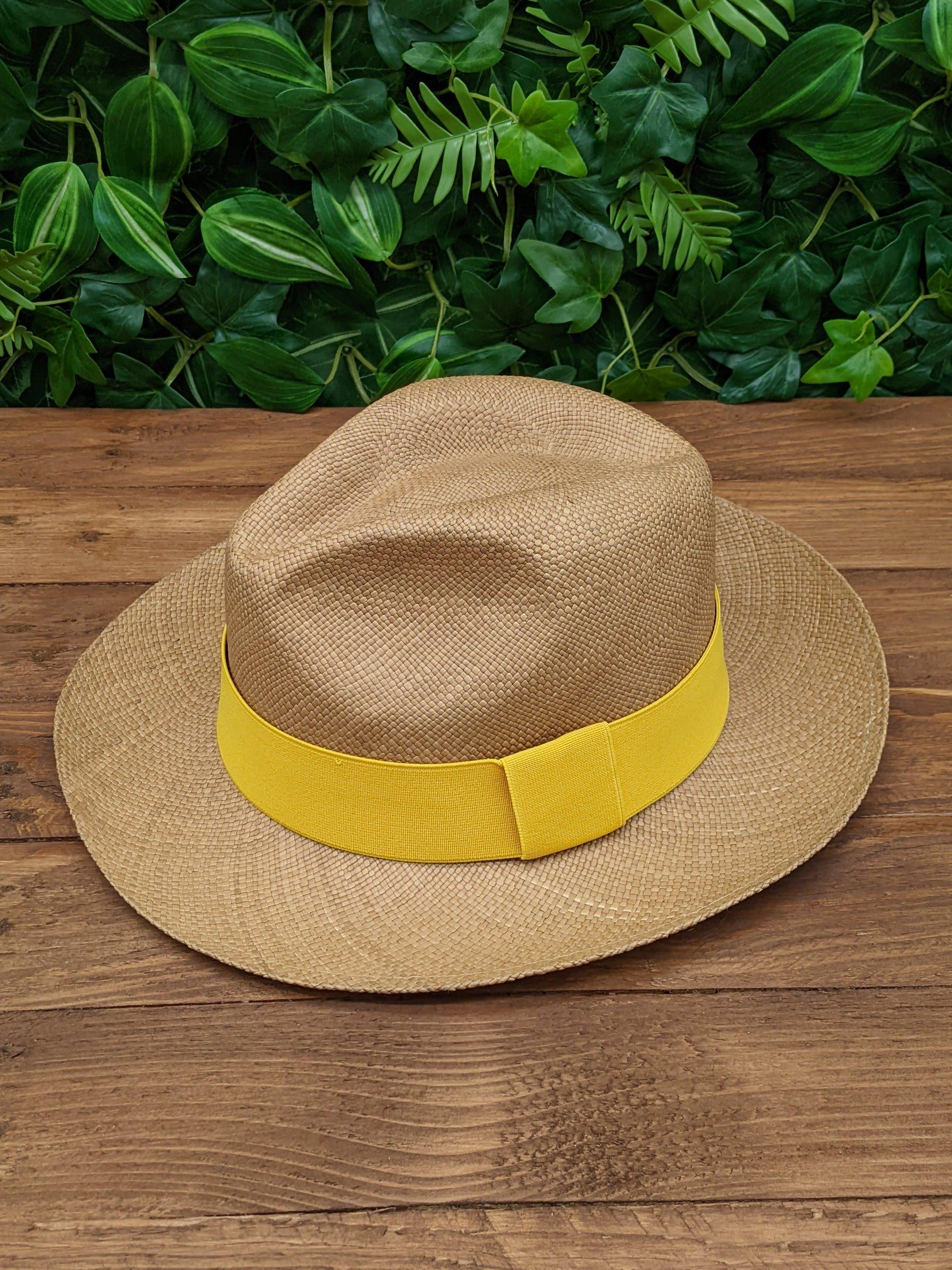 New yellow Authentic Panama Hat handmade in Ecuador original  unique style Original Panama Hat - Classic Fedora - Many Colors  main image 4