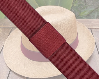 Spare Burgundy Red Hat Band - Stretchy Elastic - for Panama Bowler Boater Fedora ~ Band Only