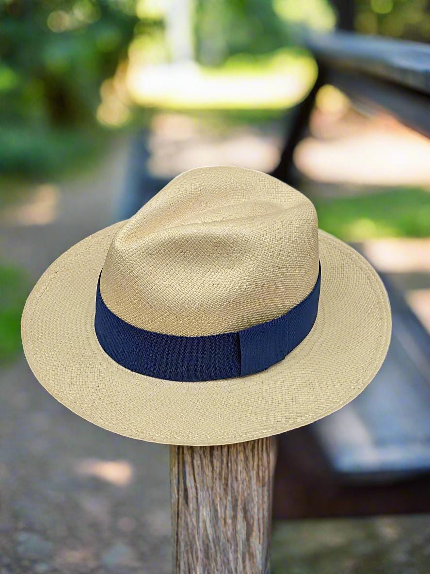 Navy Blue Straw Hat - Etsy UK display picture 2