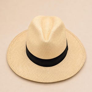 Genuine Natural Panama Hat with Long Feather - Handwoven Ecuador Toquilla Hat, Travel Sun Hat, Summer Hat, Men’s Women’s Fedora Hat image 8
