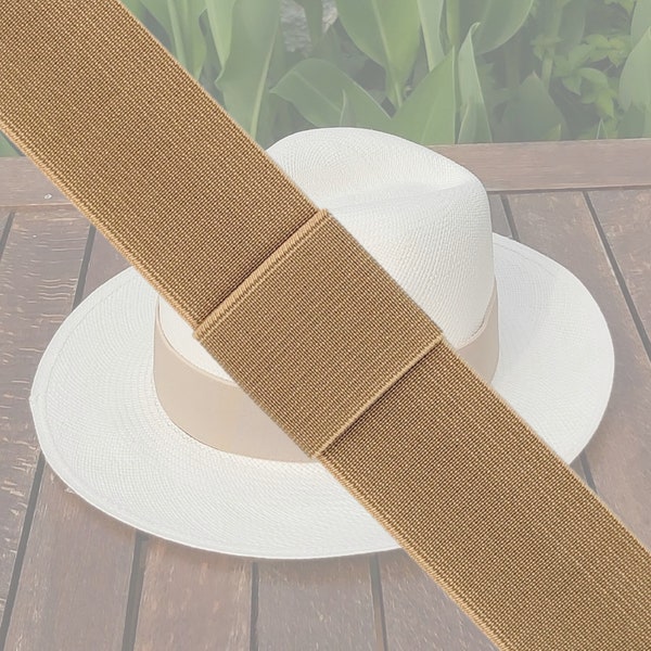 Spare Beige Light Brown Hat Band - Stretchy Elastic - for Panama Bowler Boater Fedora ~ Band Only