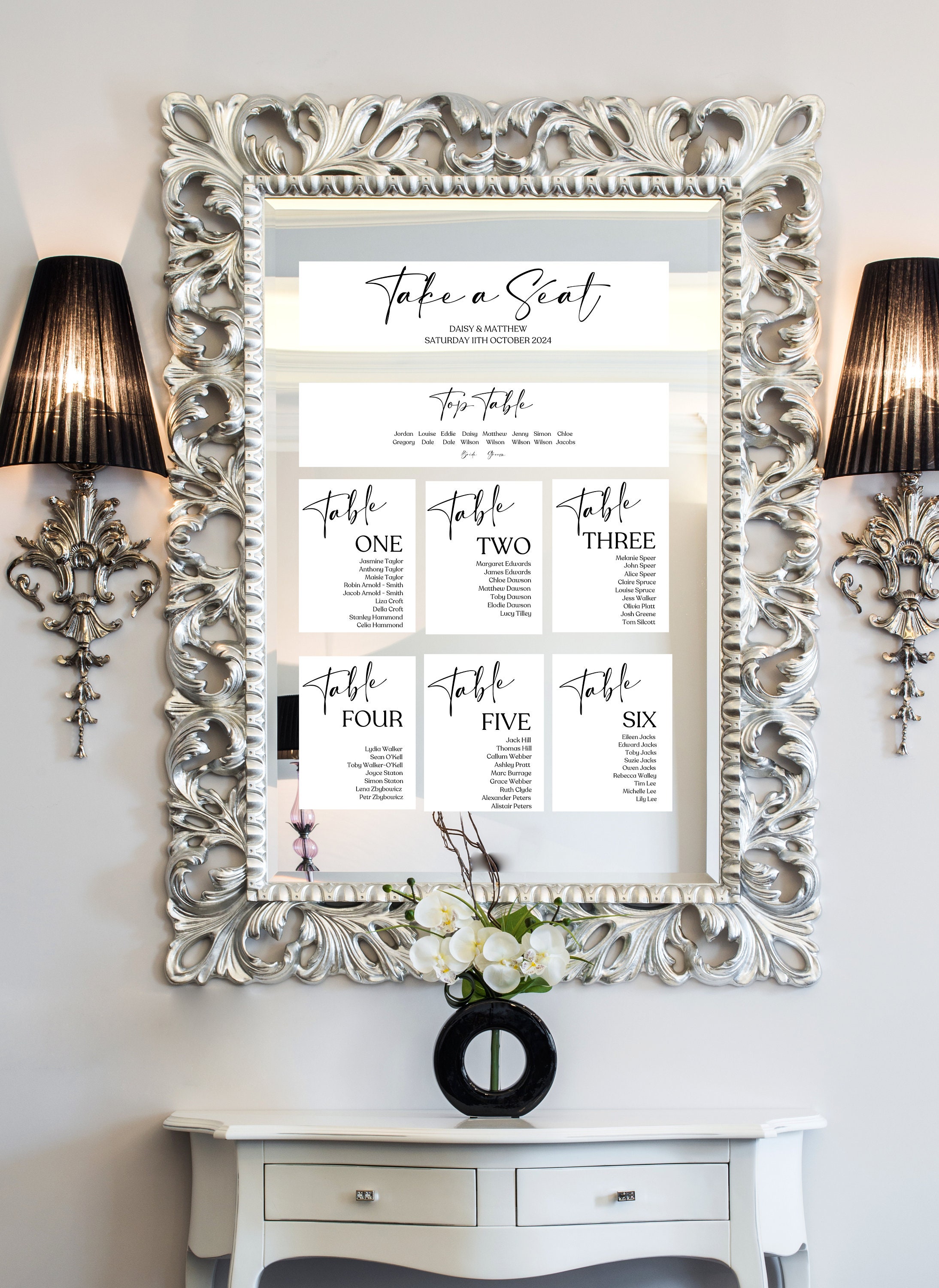 Modern Calligraphy Wedding Table Plan Cards: Linen Seating Chart - Etsy