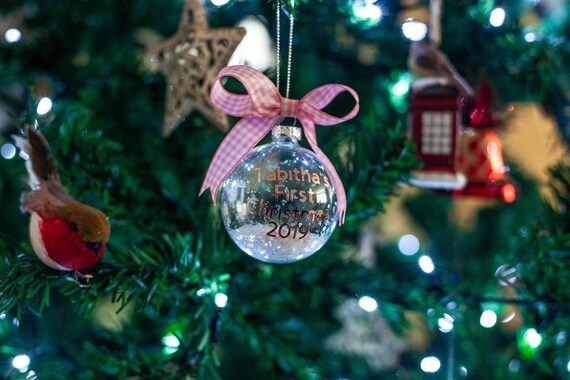 baby girl first christmas bauble