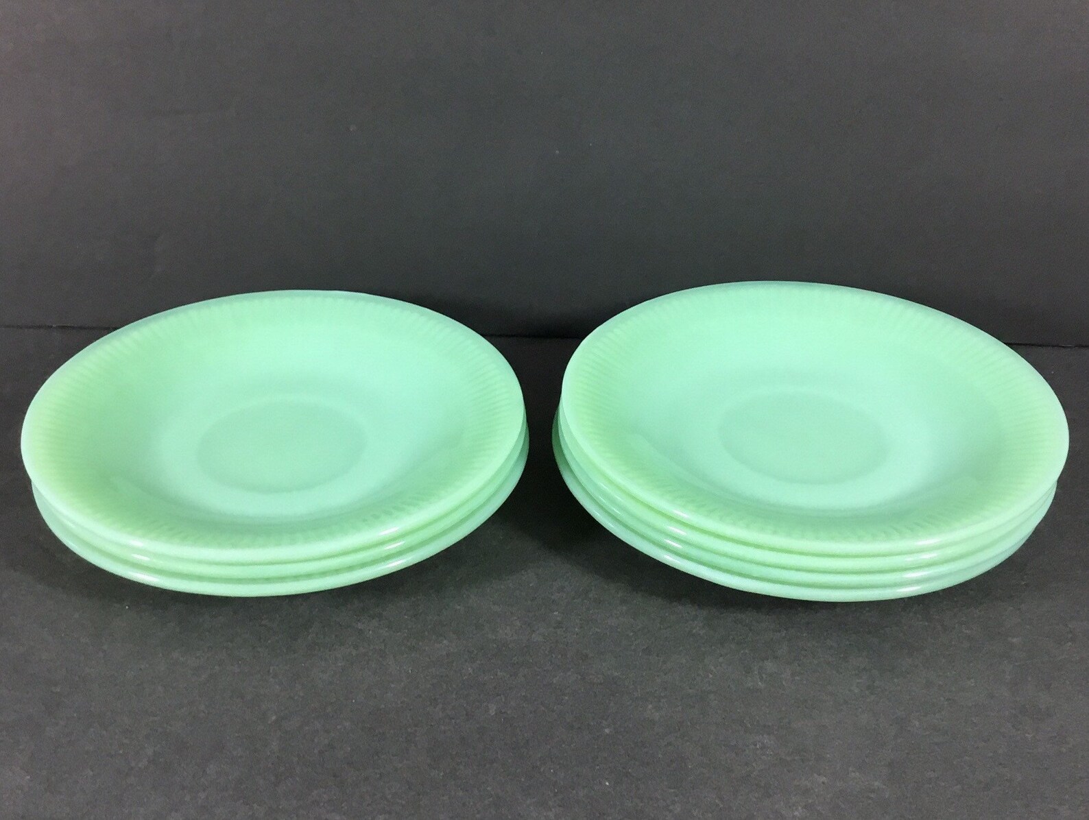 Vintage Fire King Jadeite 7 Saucers Etsy