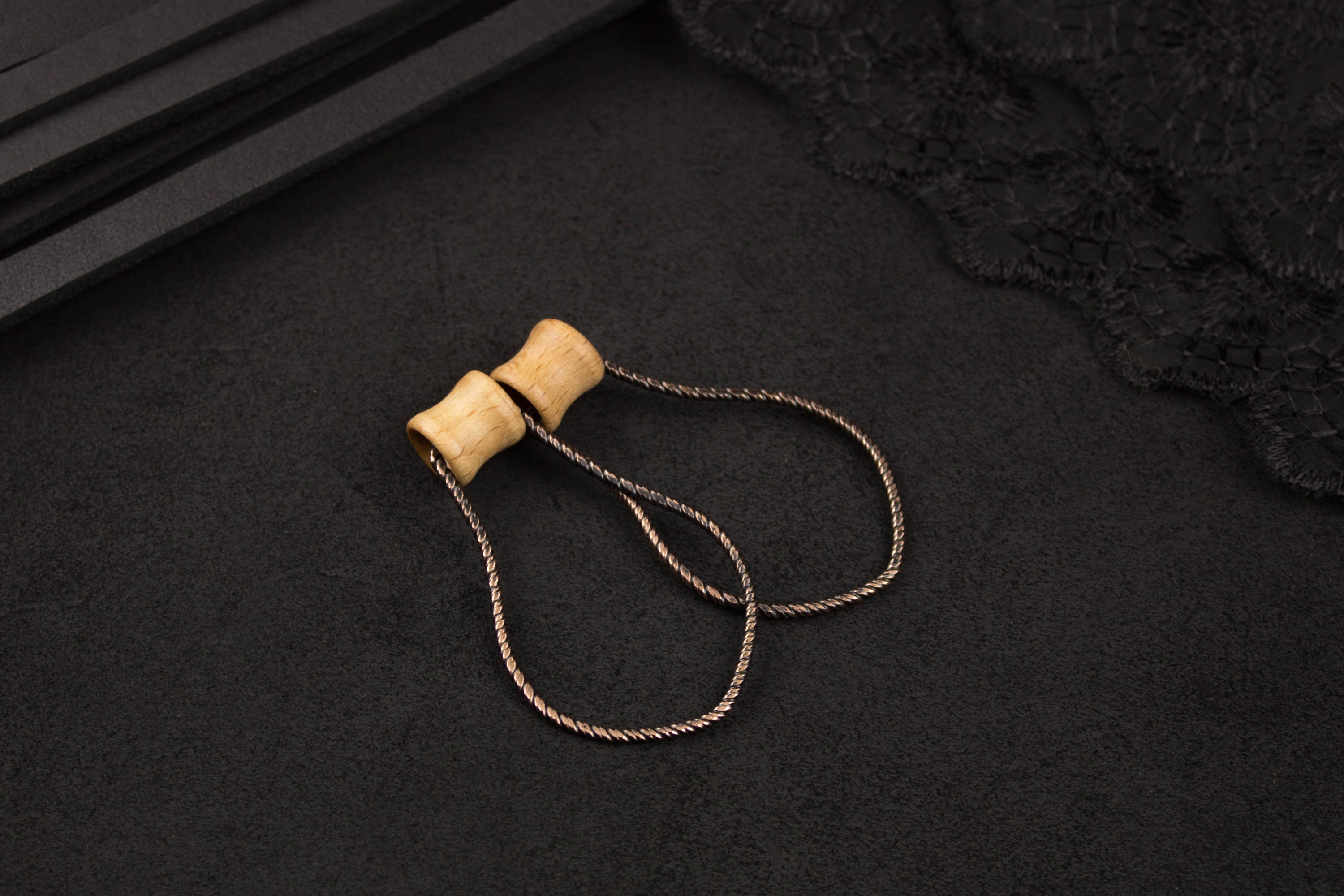 Wooden Tunnels Earrings Retro Antique Copper Ear Weights Hoop Etsy