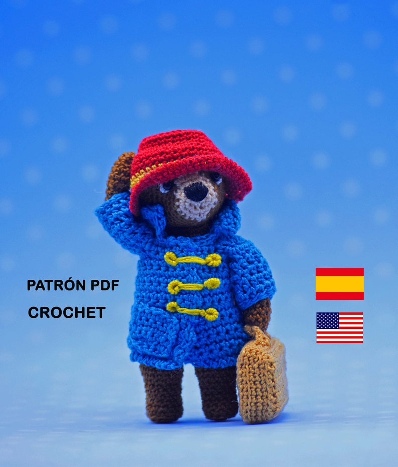 Patrón Paddington ESP-ENG, Patrones de amigurumis, Amigurumi Patterns, Patrón PDf, crochet amigurumi, crochet , ganchillo, amigurumi, PDF imagen 1