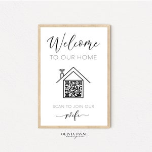 Wifi QR Code Print, Home Wifi Print, Be Our Guest Wifi Print