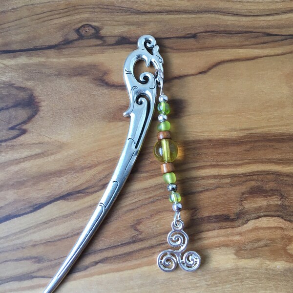 Tibetan Silver 'Phoenix' Bookmark with Citrine Crystal & Treskillen