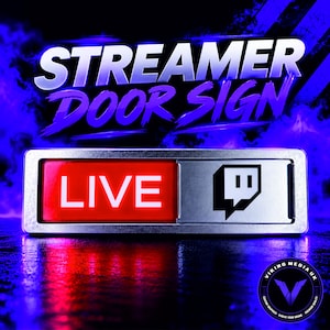 LIVE/OFFLINE Streamer Dörrskylt: Spellivestream