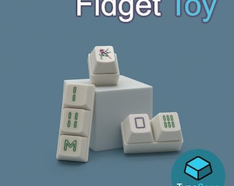 Mahjong Tile Fidget Keychain: Stress Relief Keyring