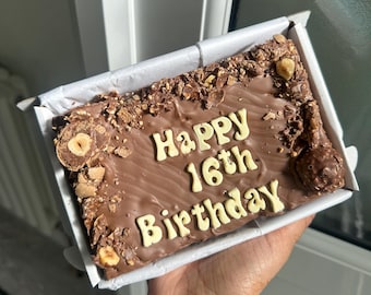 Personalised Brownies & Blondies Letterbox Gift Box- customisable chocolate slab