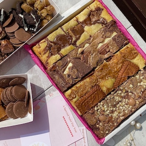 Letterbox Brownies and Blondies: Personalised custom Baked Fresh Gift Box- Chocolate Easter
