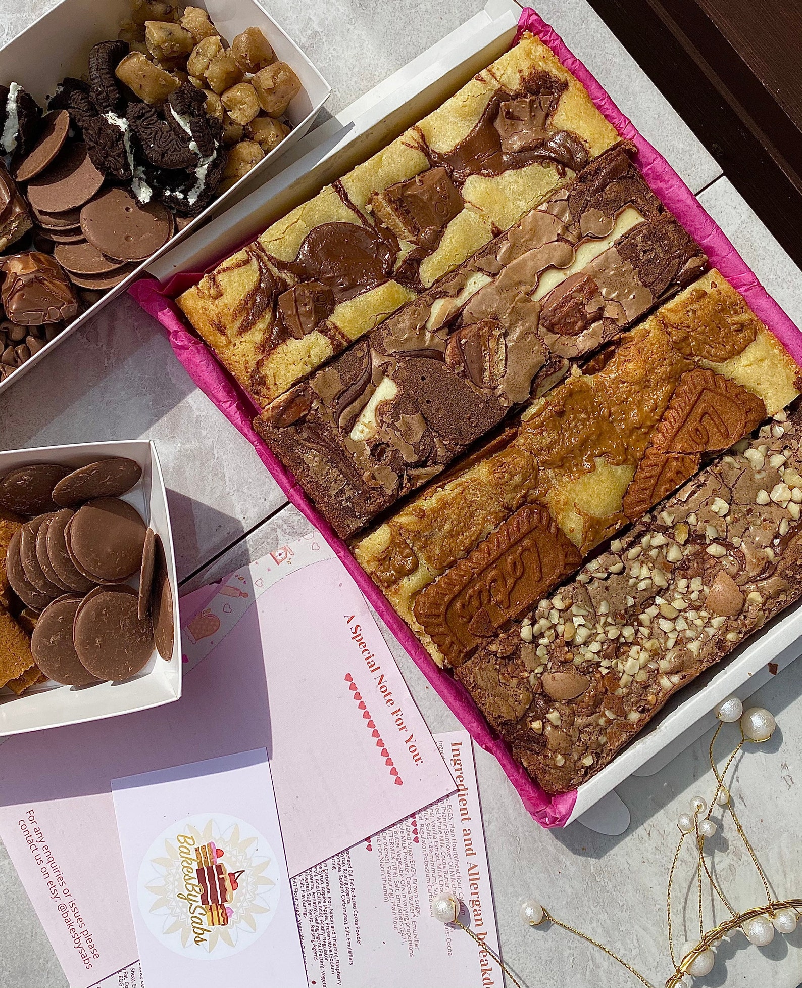 Letterbox Postal Brownies and Blondies Selection Fudgy Etsy UK