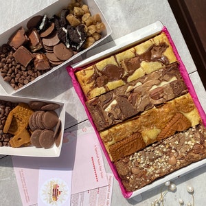 Letterbox Postal Gift Brownies and Blondies Selection Edible mixed Box- ramadan/ramadhan gifts for family, friends, him and her