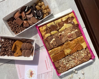 Letterbox Postal Gift Brownies and Blondies Selection Edible mixed Box- ramadan/ramadhan gifts for family, friends, him and her