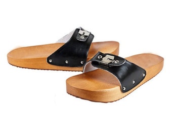 Anti-Cellulite-Gesundheit und Rückenschmerzen Frauen Clogs, Holz Clogs, Clogs Sandalen, Leder Clogs, Holzsohlen, Gesundheit Hausschuhe Versandbereit 41